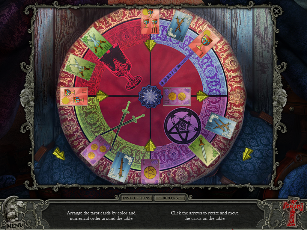 Hidden Mysteries: Vampire Secrets (Windows) screenshot: Tarot cards puzzle