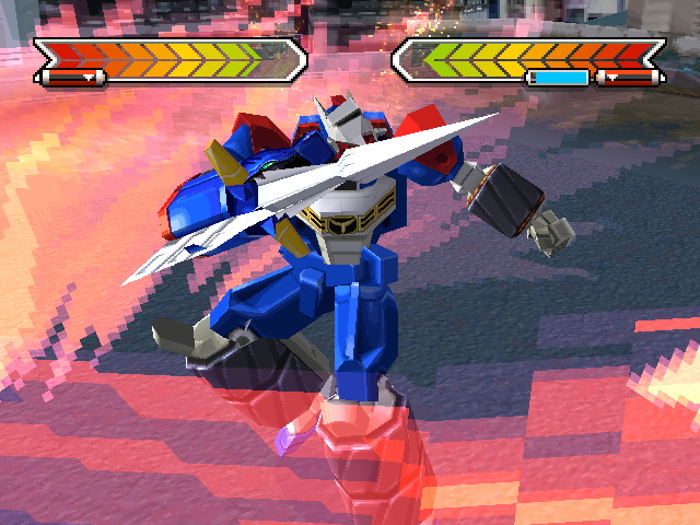 Gear Senshi Dendoh (PlayStation) screenshot: ... And during Versus segment. Kame... hame... Ha! :)