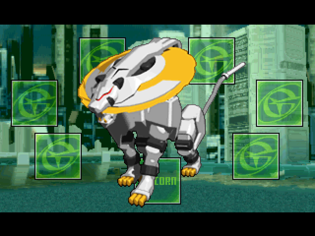 Gear Senshi Dendoh (PlayStation) screenshot: Second Data Weapon Acquired (It looks somewhat like a panda, but the heroes call it "Lion" or something when they summon it , so I guess it's a lion :)