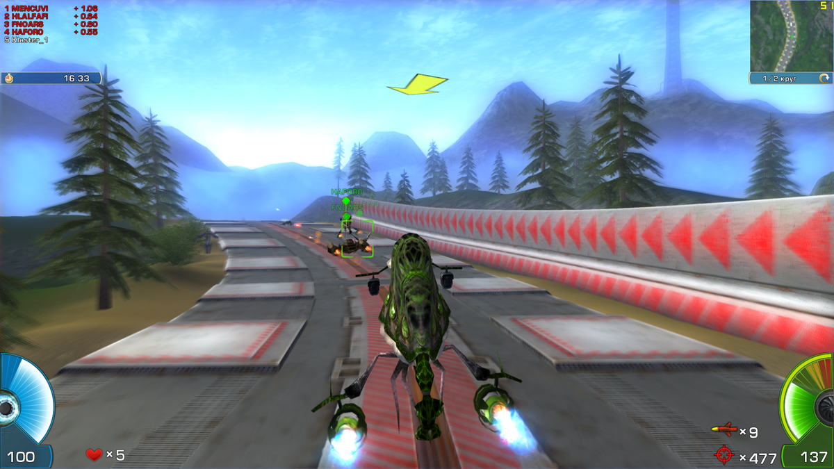 A.I.M. Racing (Windows) screenshot: It's better just to detour, not to join the fight.