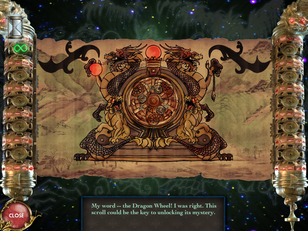 Secrets of the Dragon Wheel (Windows) screenshot: First scroll clue