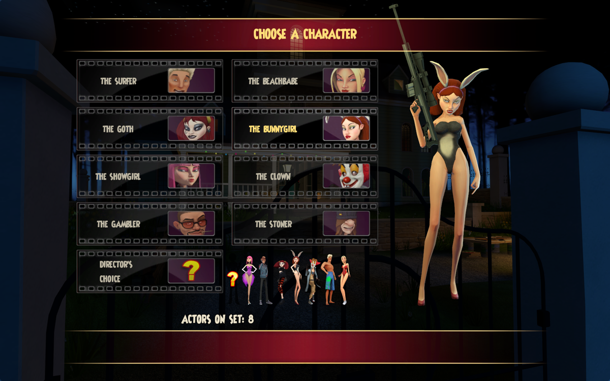 Bloody Good Time (Windows) screenshot: Character selection