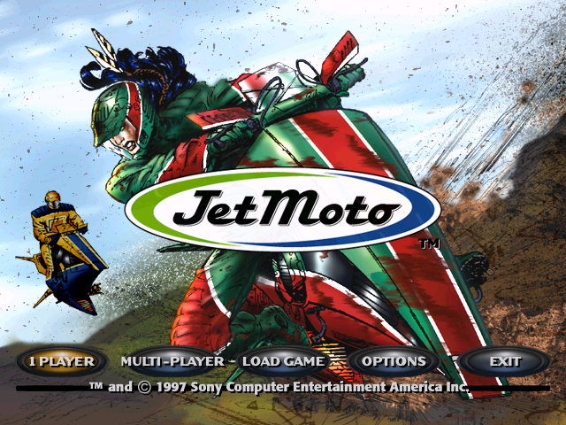 Jet Moto (Windows) screenshot: Main menu.