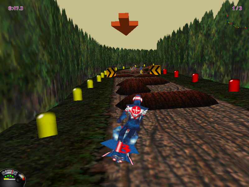 Jet Moto (Windows) screenshot: Bumpity bump.