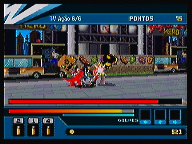 Action Hero 3D: Wild Dog (Zeebo) screenshot: Fighting the first boss.