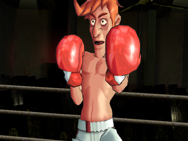 Punch-Out!! (Wii) screenshot: At the start of round two he does a dance. Very intimidating Joe...