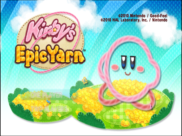 Kirby's Epic Yarn (Wii) screenshot: Title Screen