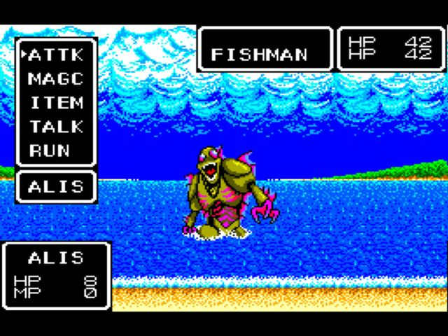 Sega Ages 2500: Vol.32 - Phantasy Star: Complete Collection (PlayStation 2) screenshot: Be careful: if you walk on the shore, you might encounter some very tough enemies
