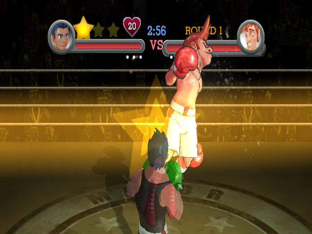 Punch-Out!! (Wii) screenshot: Left jab to the face..
