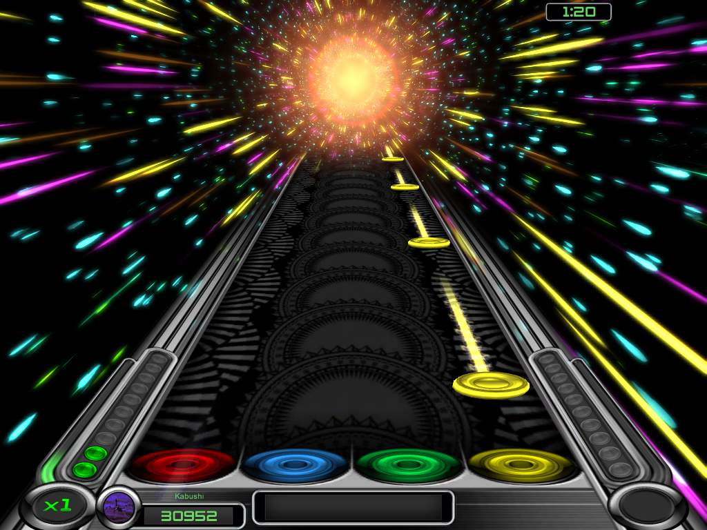 Rhythm Zone (Windows) screenshot: ... and here we are racing through space