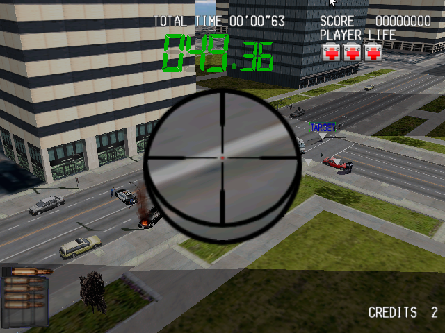 Silent Scope (Dreamcast) screenshot: Looking for something to shoot