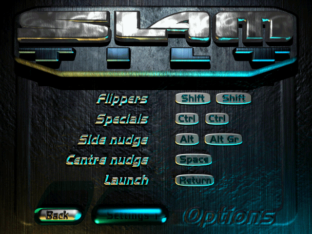 Slam Tilt (Windows) screenshot: Options