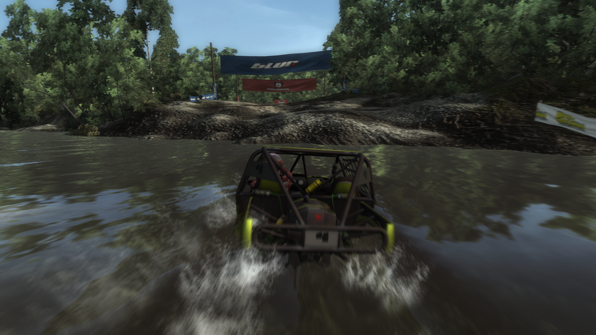MX vs ATV Reflex (Windows) screenshot: Passing little river.