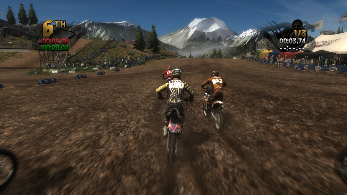 MX vs ATV Reflex (Windows) screenshot: One impact and you have to catch up the others.