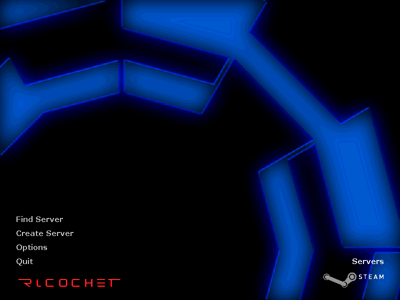 Ricochet (Windows) screenshot: Main menu (Steam version)