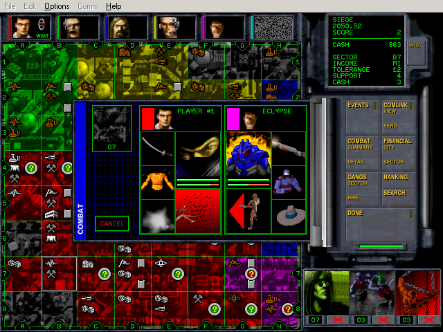 Chaos Overlords (Windows) screenshot: ... or shotgun. My gang was literally blown off their feet ...