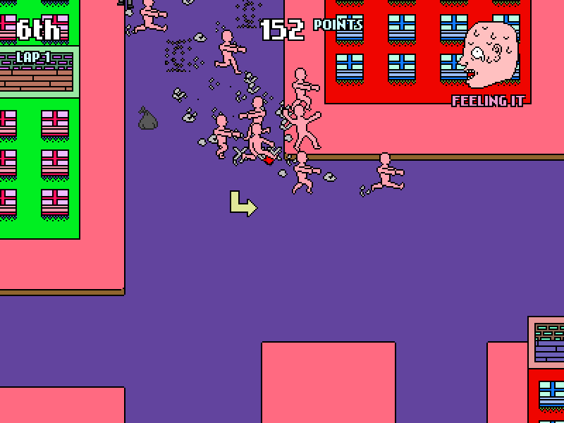 Hot Throttle (Browser) screenshot: Running around on the first track