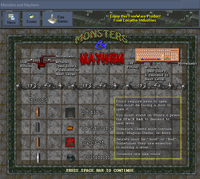 Monsters & Mayhem (Windows) screenshot: How to play 1.