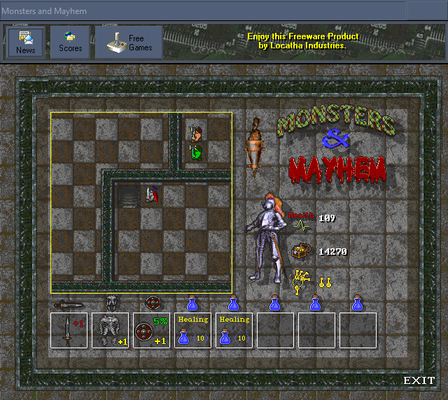 Monsters & Mayhem (Windows) screenshot: Level exit.