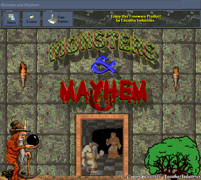 Monsters & Mayhem (Windows) screenshot: Title screen.