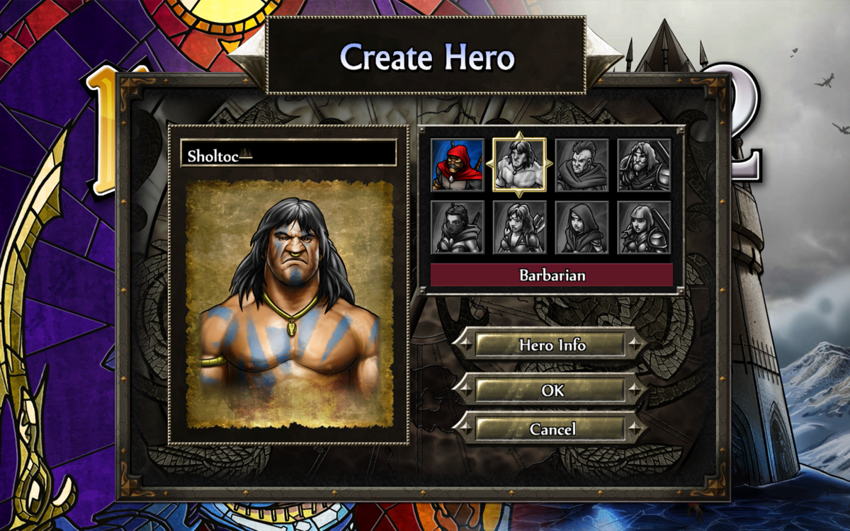 Puzzle Quest 2 (Windows) screenshot: Hero creation