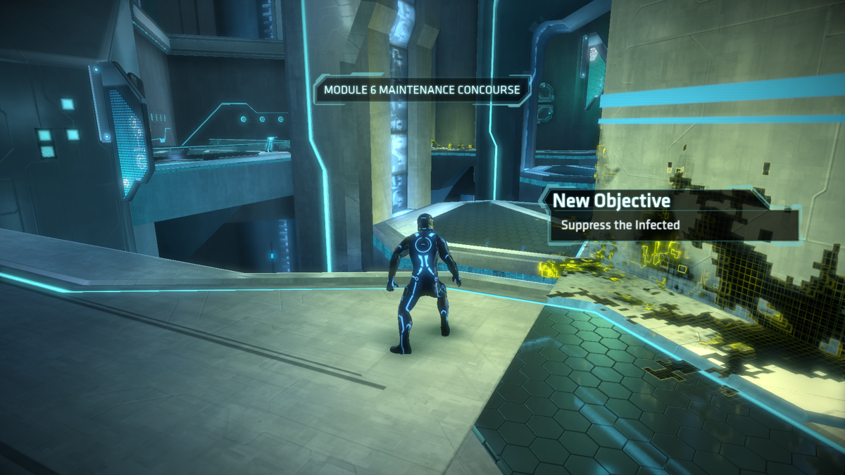 Tron: Evolution (Windows) screenshot: The city got infected by virus!