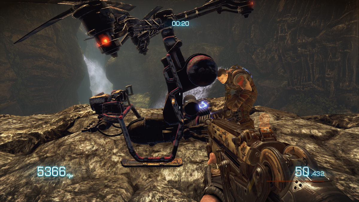 Bulletstorm (Windows) screenshot: There are moments where you have to run fast to escape certain places or events.