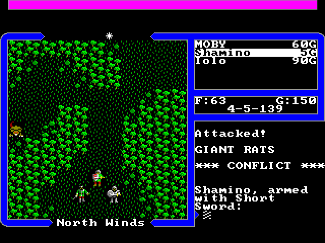 Ultima V: Warriors of Destiny (FM Towns) screenshot: Battle!..