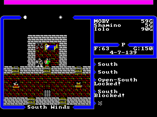 Ultima V: Warriors of Destiny (FM Towns) screenshot: Avatar is in prison...