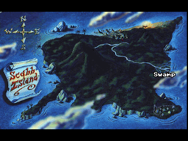Monkey Island 2: LeChuck's Revenge (FM Towns) screenshot: Scabb Island overworld