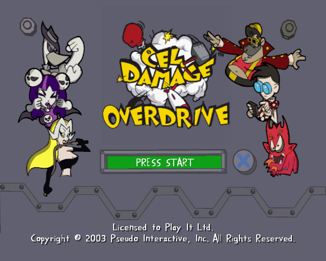 Cel Damage (PlayStation 2) screenshot: Title screen.