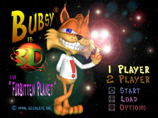 Bubsy 3D (PlayStation) screenshot: Main screen