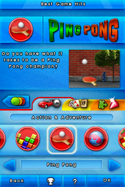 1001 Touch Games (Nintendo DS) screenshot: Best Game Hits menu