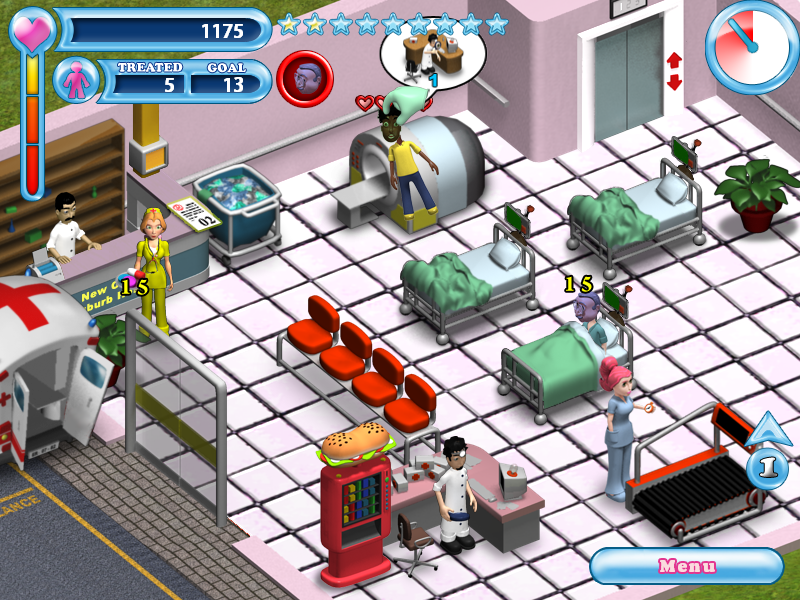 Hospital Hustle (Windows) screenshot: Theme 5 - New Orleans Suburb Hospital