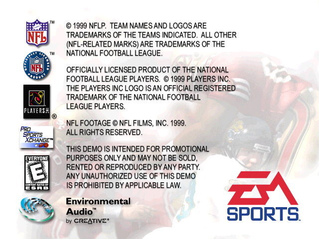 Madden NFL 2000 (Windows) screenshot: Copyright screen