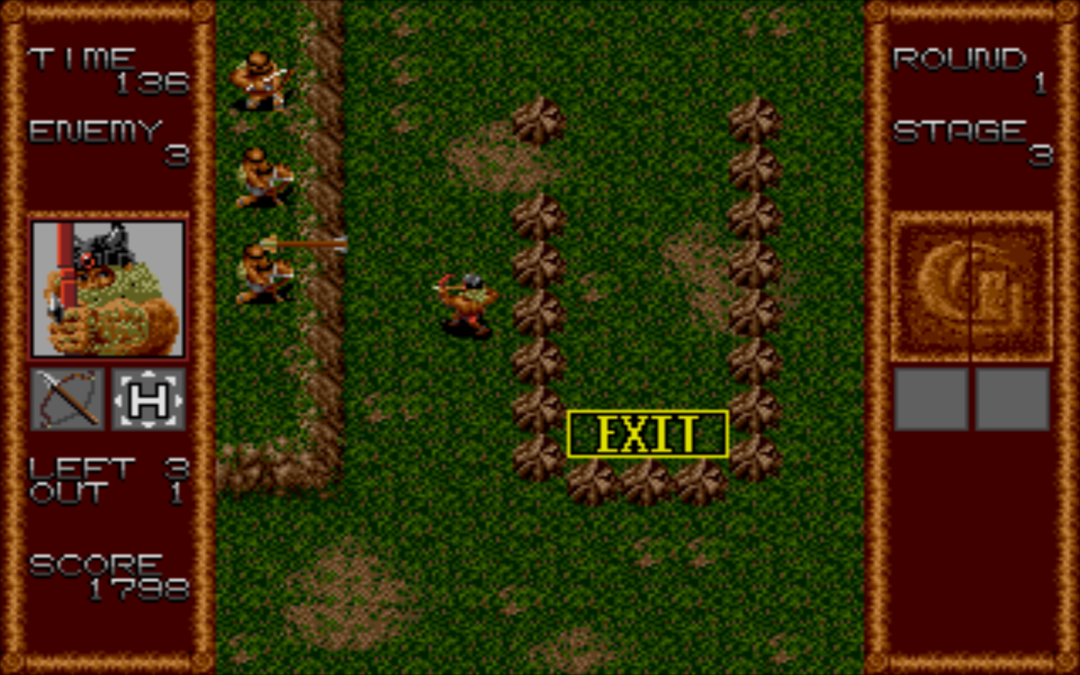 Gain Ground (Windows) screenshot: Not all characters can dispose of the archers populating the higher grounds. Erik is one of the most effective in this regard.
