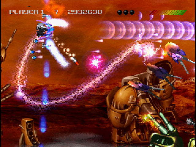 X2: No Relief (PlayStation) screenshot: Stage 07 - Scroll direction changed back to horizontal.