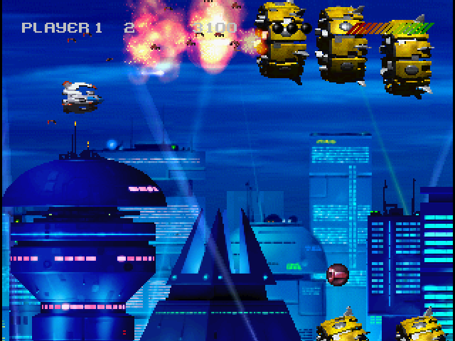 X2: No Relief (PlayStation) screenshot: Stage 01 - Name: Metropolis Under Fire