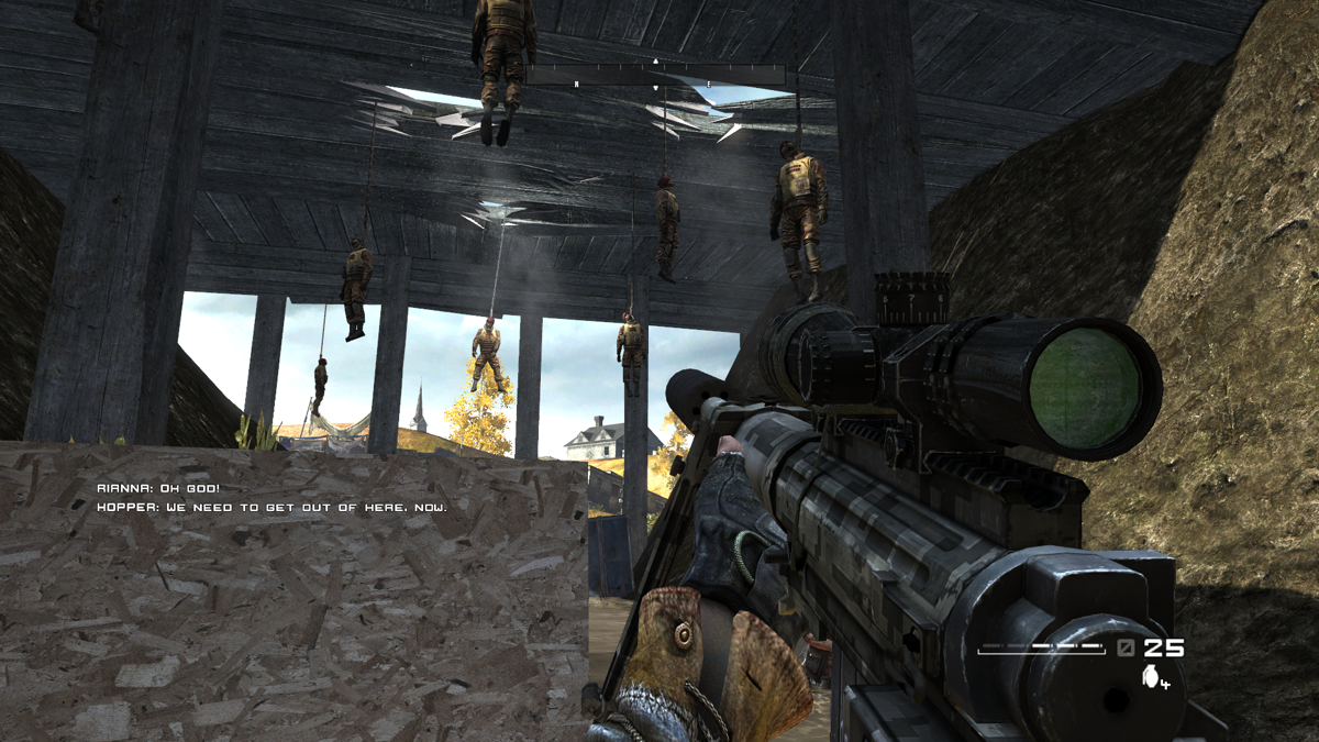 Homefront (Windows) screenshot: Those guys are brutal! That bridge must scare off for sure.