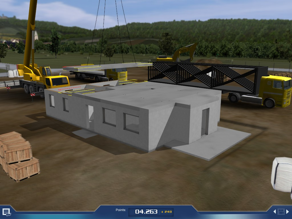 Crane Simulator 2009 (Windows) screenshot: After the walls comes the ceiling