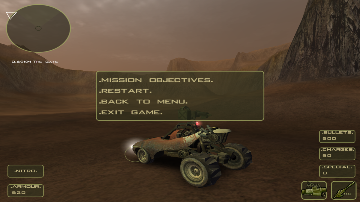 Bandits: Phoenix Rising (Windows) screenshot: Pause screen.