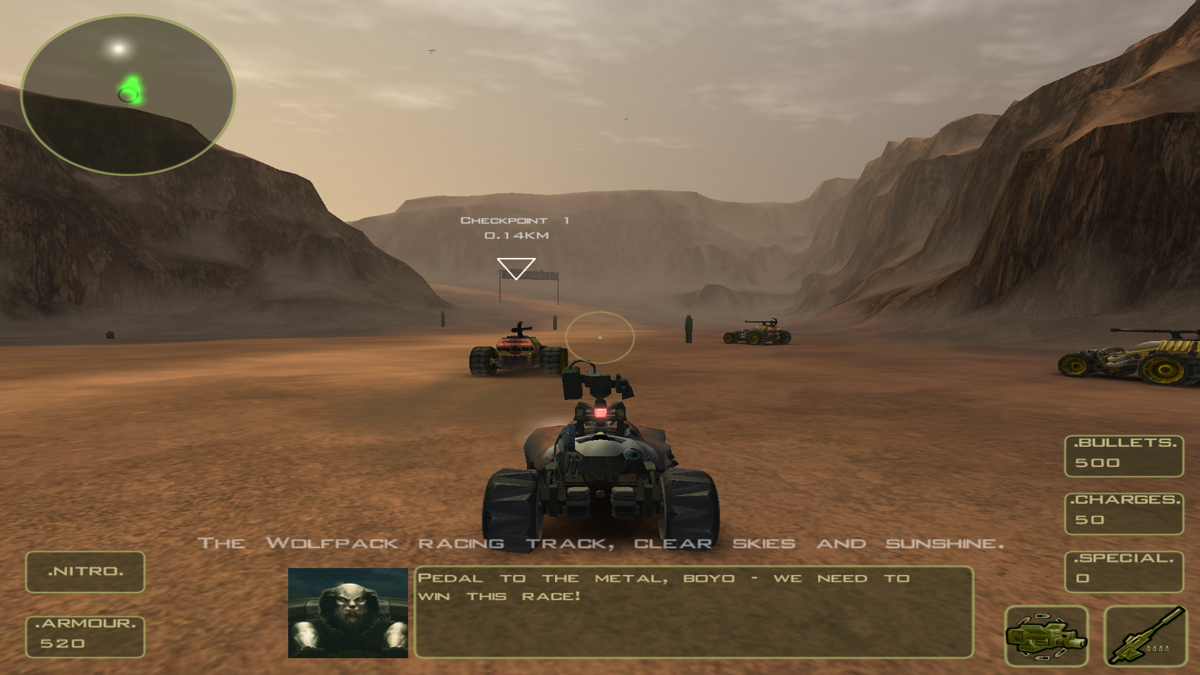 Bandits: Phoenix Rising (Windows) screenshot: We'll participate in race for new weaponry.