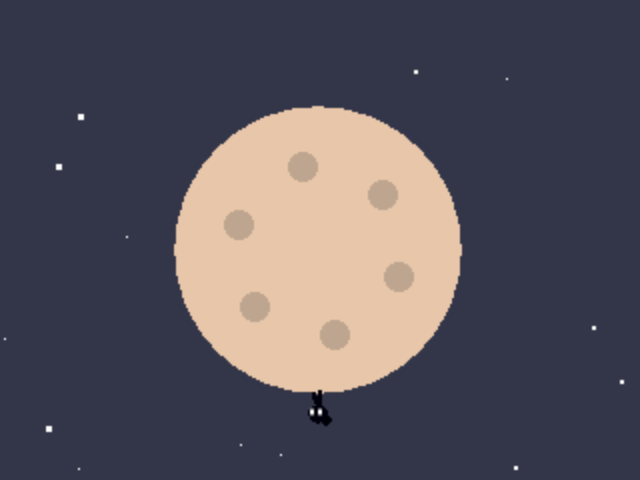 Lunnye Devitsy (Windows) screenshot: Our hero is about to fall off the moon