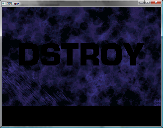 Dstroy (Windows) screenshot: DSTROY title in window-mode