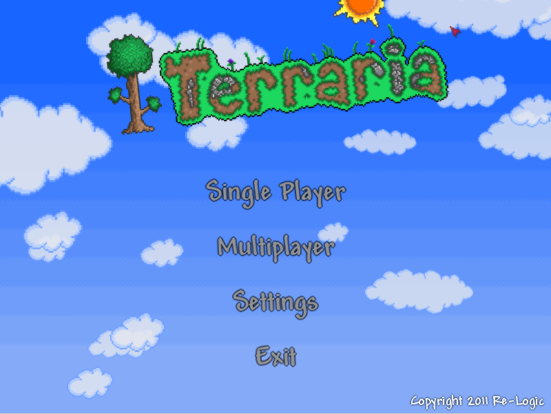 Terraria (Windows) screenshot: Title screen