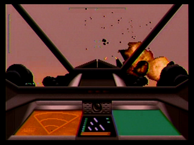 Cyberia (SEGA Saturn) screenshot: Enemy attacking station