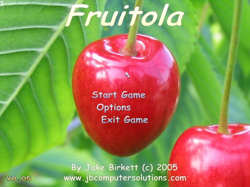 Fruitola (Windows) screenshot: Main menu