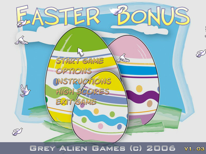 Easter Bonus (Windows) screenshot: Main menu
