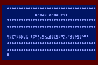 Roman Conquest (Atari 8-bit) screenshot: Title Screen