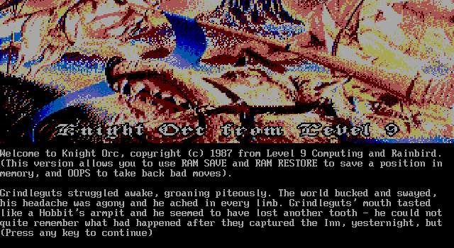 Knight Orc (DOS) screenshot: Starting
